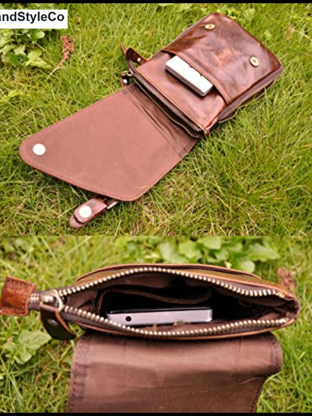 Genuine Leather Small Messenger Shoulder Satchel Belt Waist Bag Pack